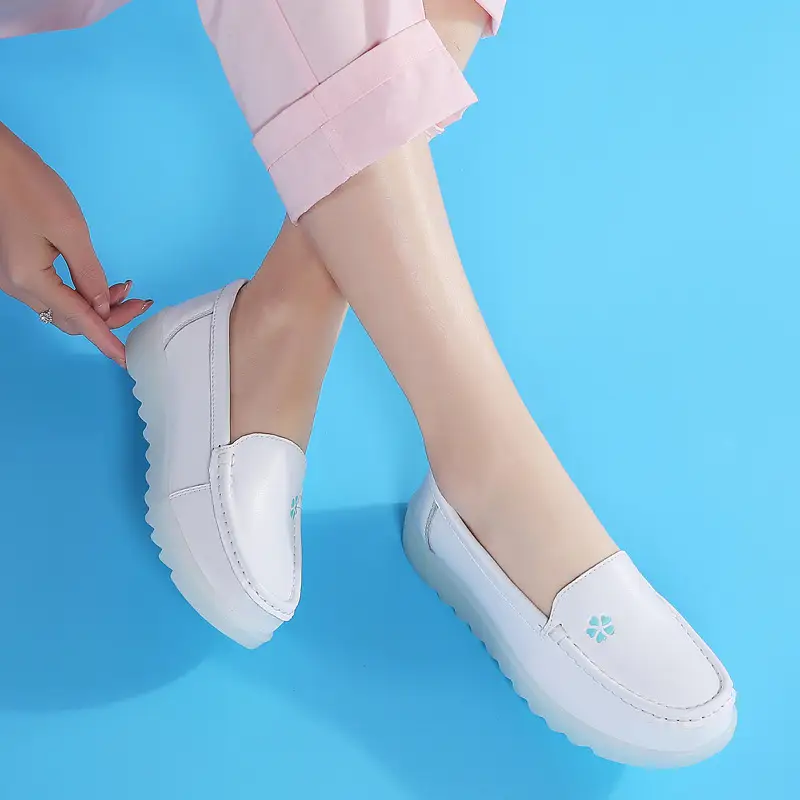 Ready Stock Nurse Shoes for Women, Spring and Summer, Soft Sole, Non-Slip, Breathable, Comfortable, White Thick Sole, Versatile Medical Work Shoes