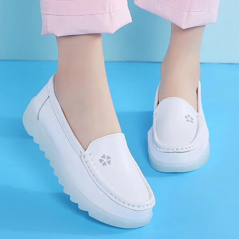 Ready Stock Nurse Shoes for Women, Spring and Summer, Soft Sole, Non-Slip, Breathable, Comfortable, White Thick Sole, Versatile Medical Work Shoes