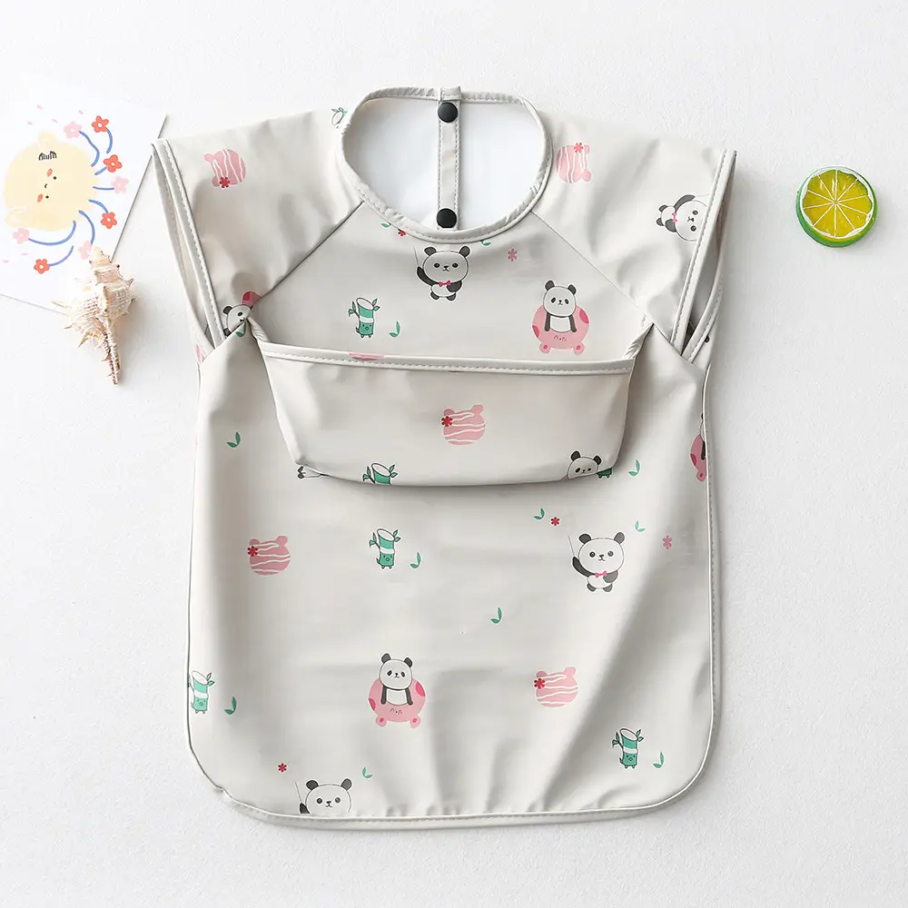 Sleeveless Upper Pocket-Light Grey Bamboo Panda