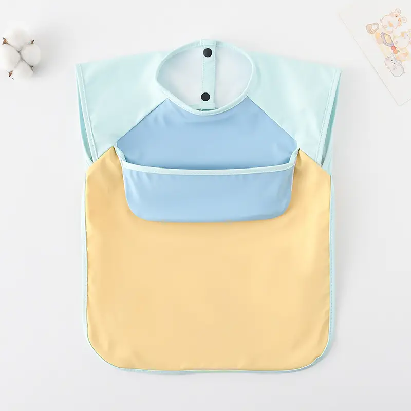 [Sleeveless Upper Pocket] Sky Blue Fruit Green