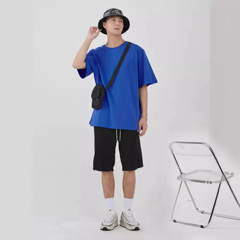 Men Cotton Plain T-Shirt Light Grey Summer - Image 12