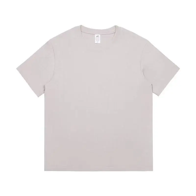 Men Cotton Plain T-Shirt Light Grey Summer - Image 5