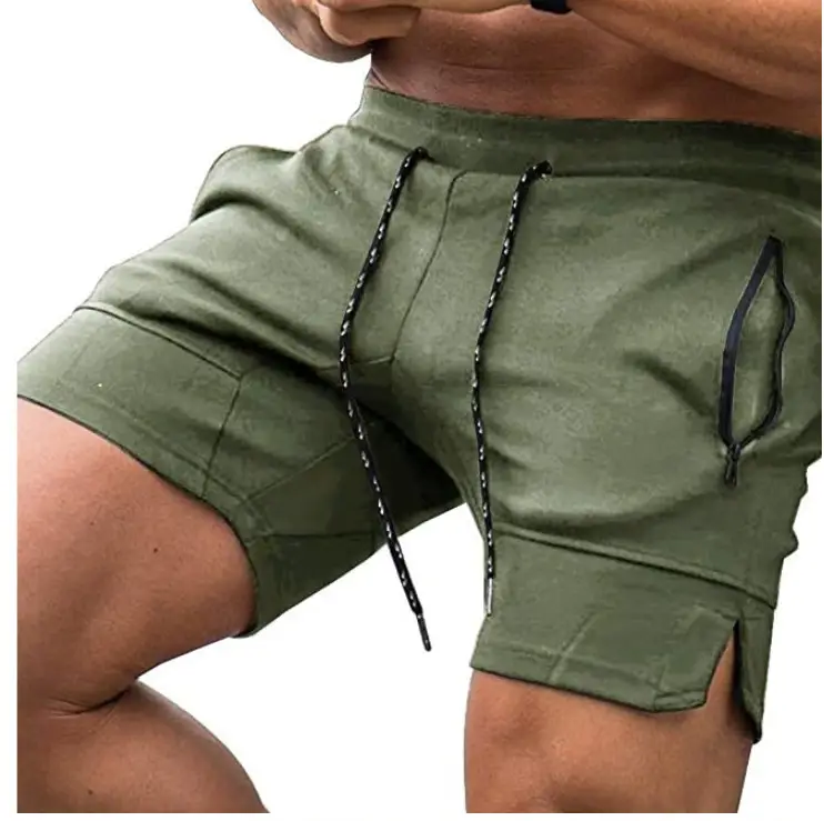 Men Blue Drawstring Zipper Shorts 2024 Summer - Image 11