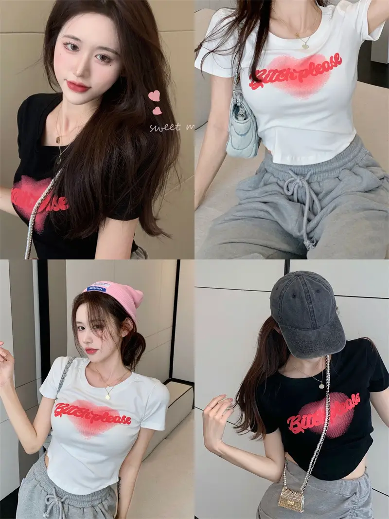 Women Love Letter Print T-Shirt 2025 Summer — feature 2