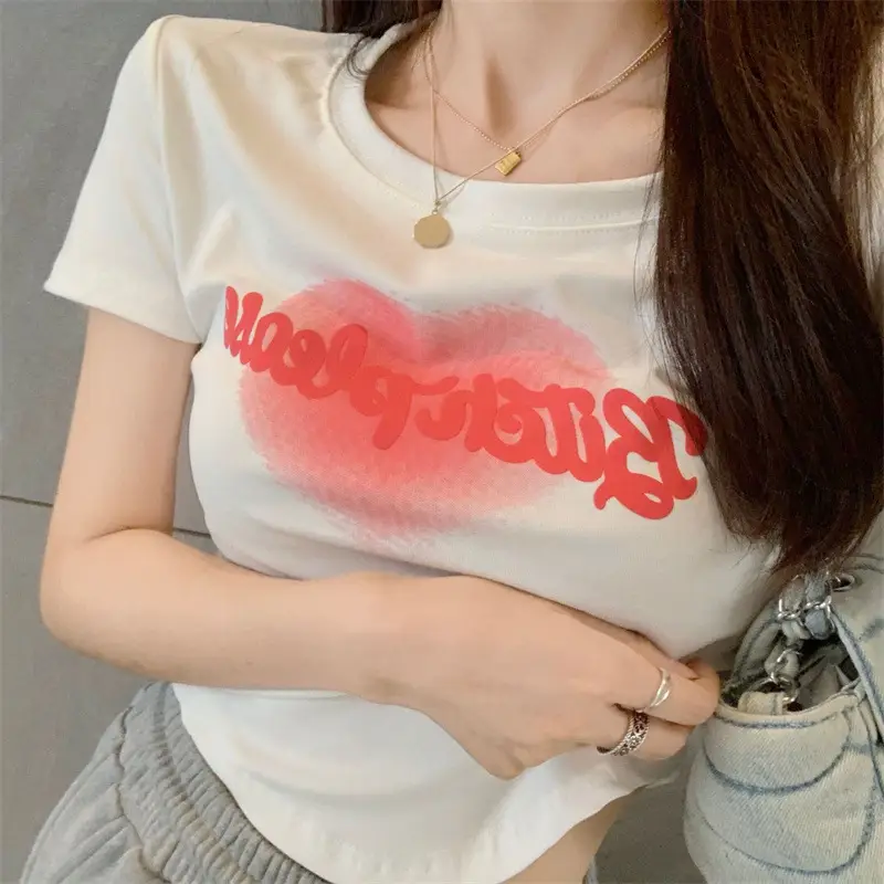 Women Love Letter Print T-Shirt 2025 Summer — feature 3