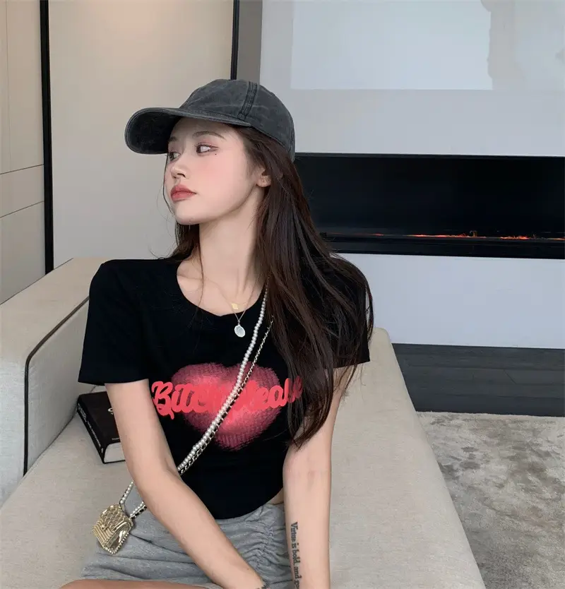 Women Love Letter Print T-Shirt 2025 Summer — feature 9