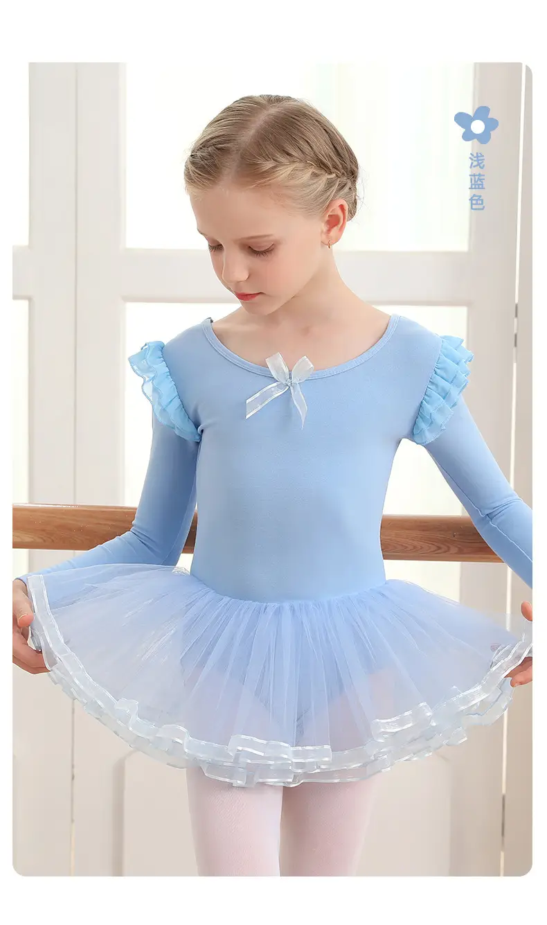 Light Pink Girls' Ballet Dance Wear Short Sleeve — feature 10
