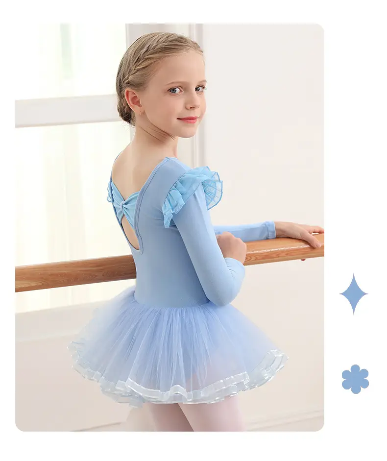 Light Pink Girls' Ballet Dance Wear Short Sleeve — feature 11