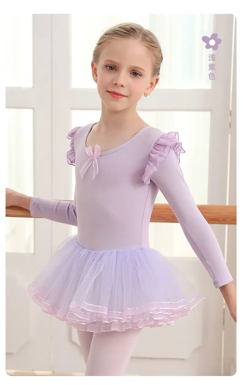 Light Pink Girls' Ballet Dance Wear Short Sleeve — feature 8