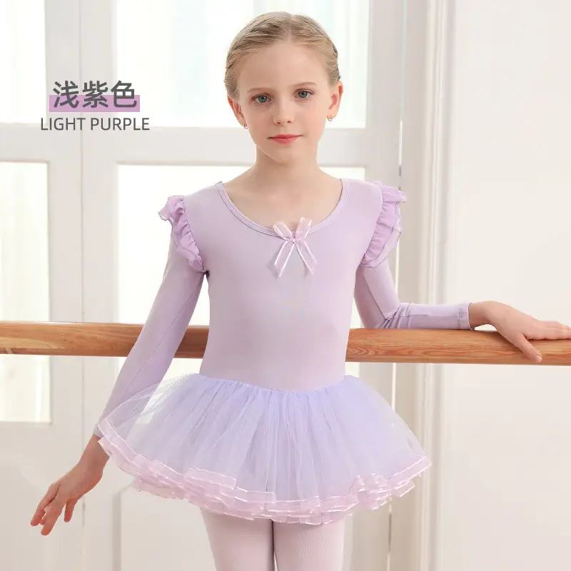Light Pink Girls' Ballet Dance Wear Short Sleeve - Image 6