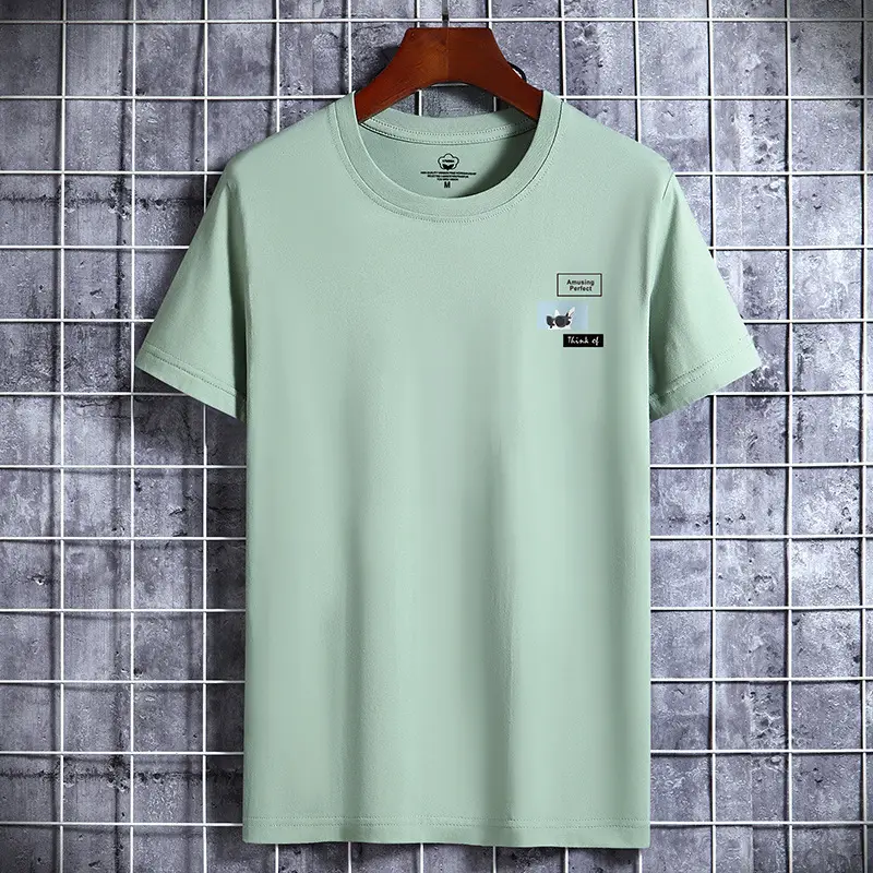 Men Cotton Short Sleeve T-Shirt Grey - Image 9