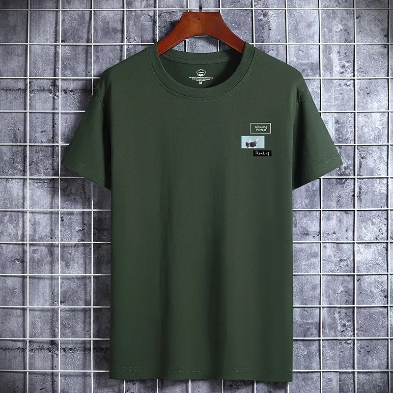 Men Cotton Short Sleeve T-Shirt Grey - Image 10