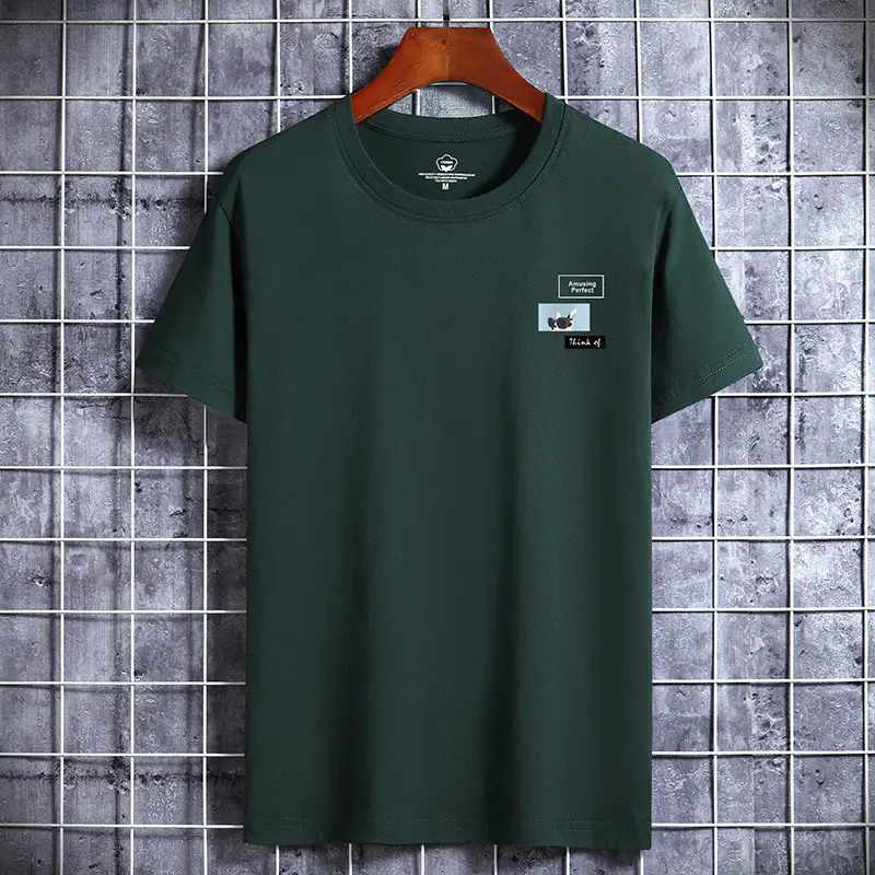 Men Cotton Short Sleeve T-Shirt Grey - Image 13
