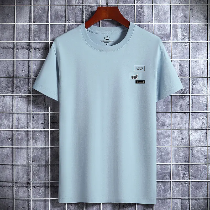 Men Cotton Short Sleeve T-Shirt Grey - Image 8