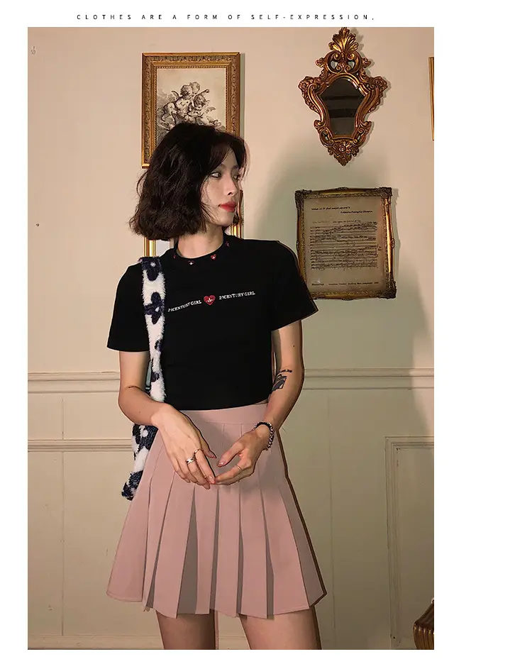Women 2025 Short T-Shirt White Embroidered Slim Fit — feature 22