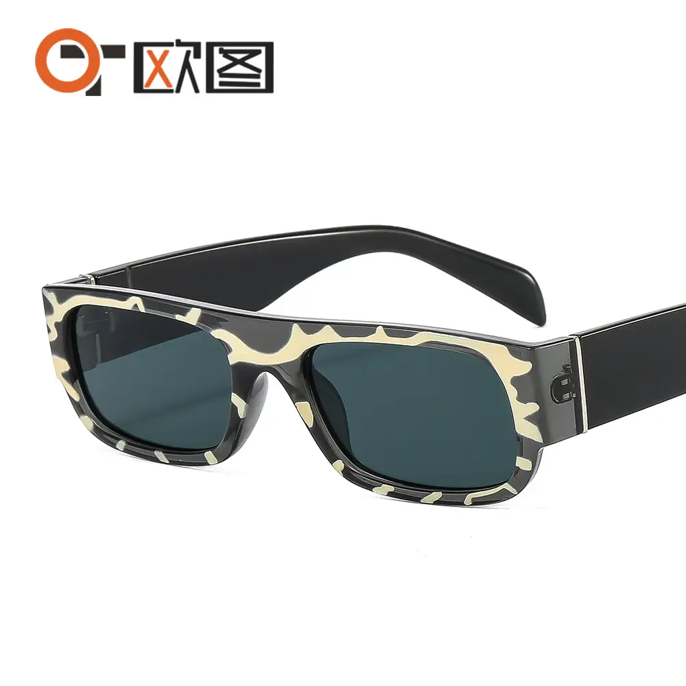 Men Women Leopard Print Narrow Edge Sunglasses