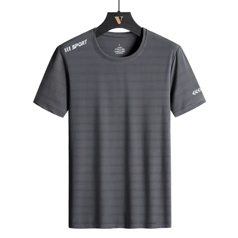 Men Blue Ice Silk T-Shirt Short Sleeve - Image 16