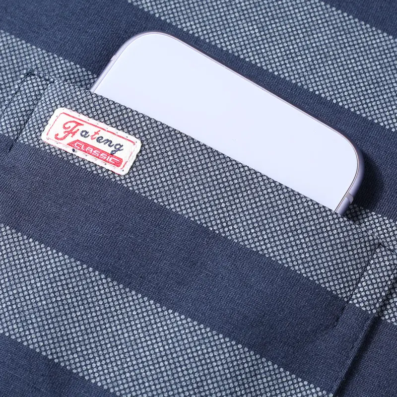 Men Striped Ice Silk T-Shirt 40-50Yrs Wholesale - Image 17