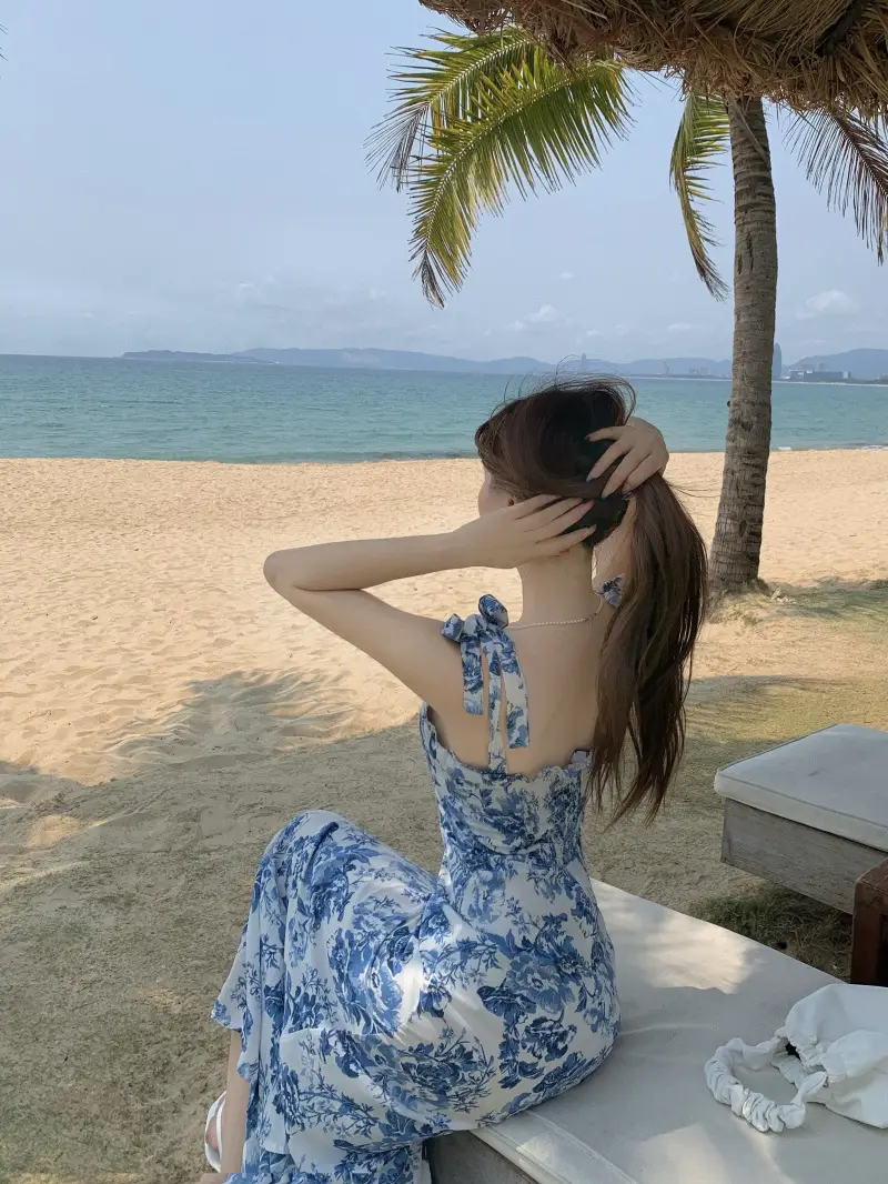 2023 Summer Floral Fitted Dress for Women with Fishtail Design — feature 3