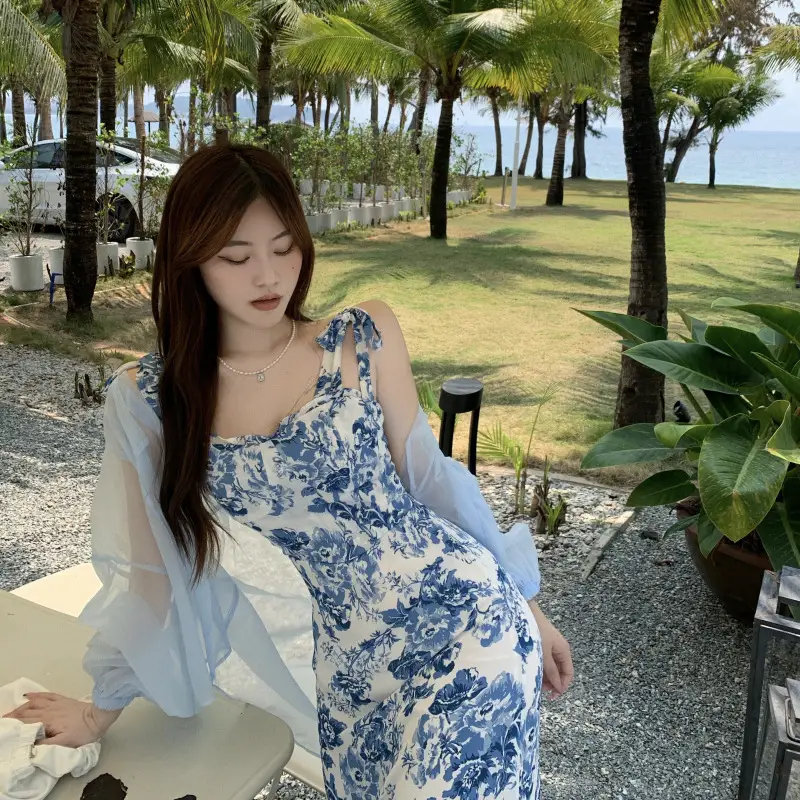 2023 Summer Floral Fitted Dress for Women with Fishtail Design — feature 5