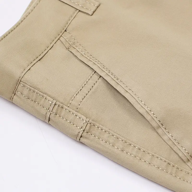 Middle-aged Men Pure Cotton Grey Straight Pants Summer