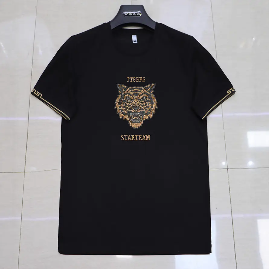Men White Tiger Head T-Shirt with "STARTSAM" Print - Image 6