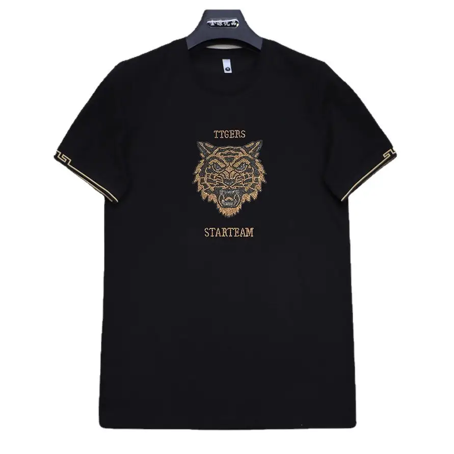 Men White Tiger Head T-Shirt with "STARTSAM" Print - Image 7