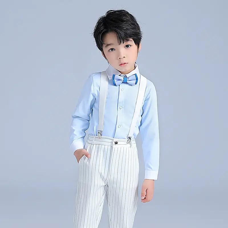 2023 Boys Summer Striped Vest Suit with Bow Tie - Image 6