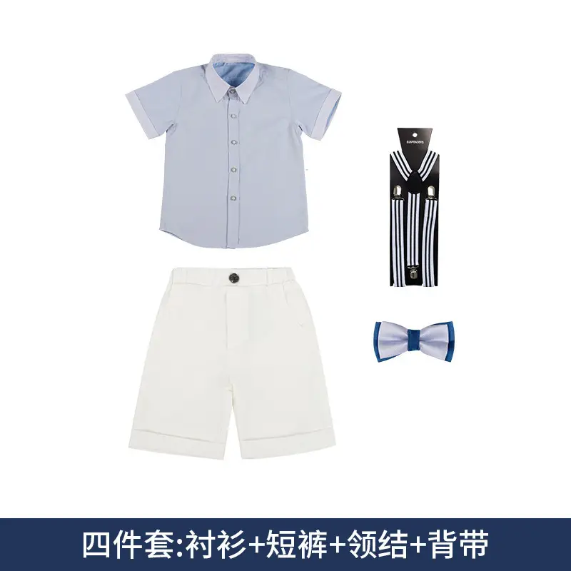 2023 Boys Summer Striped Vest Suit with Bow Tie - Image 3