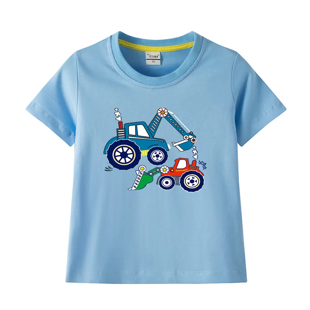 Blue Digger Cartoon Kids T-Shirt Cotton Round Neck Short Sleeve - Image 34