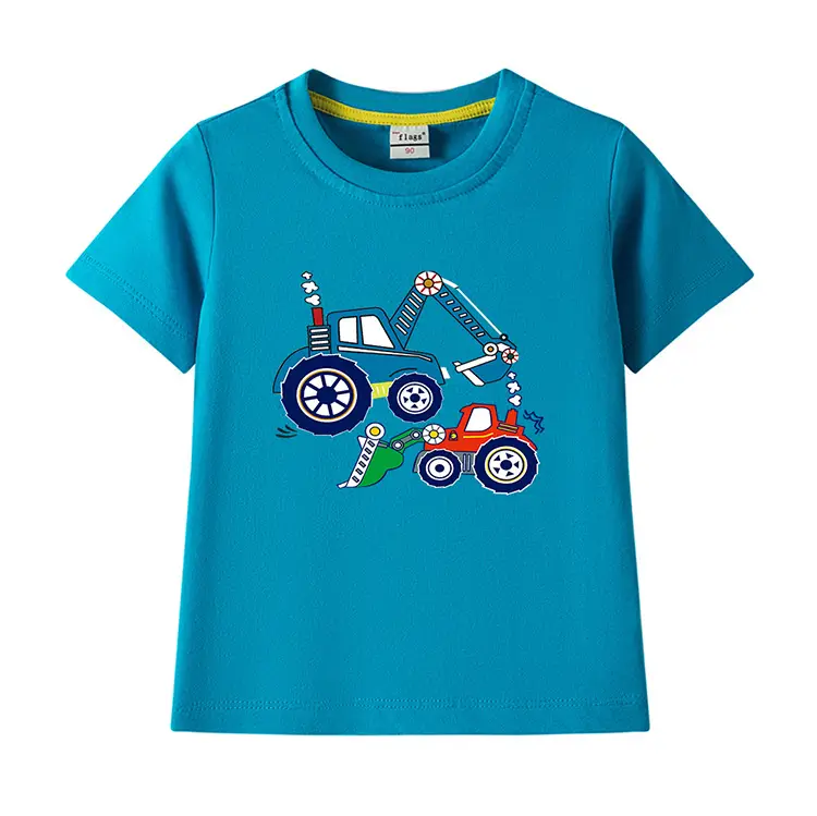 Blue Digger Cartoon Kids T-Shirt Cotton Round Neck Short Sleeve — feature 11