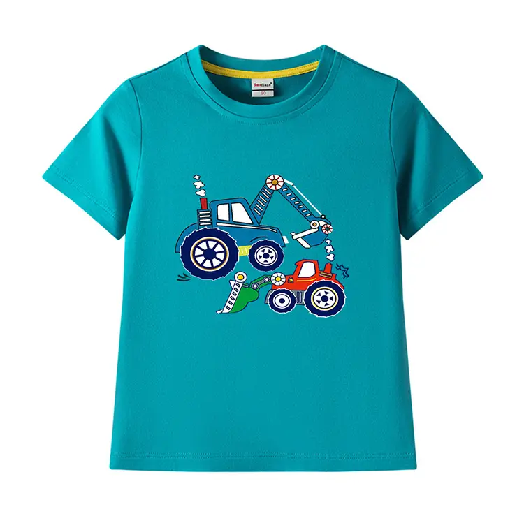 Blue Digger Cartoon Kids T-Shirt Cotton Round Neck Short Sleeve — feature 12