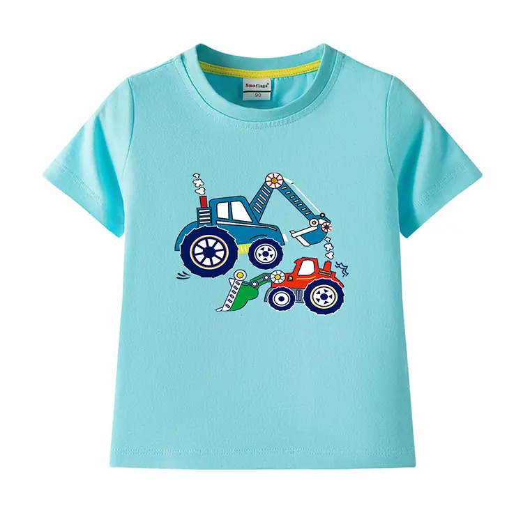 Blue Digger Cartoon Kids T-Shirt Cotton Round Neck Short Sleeve — feature 13