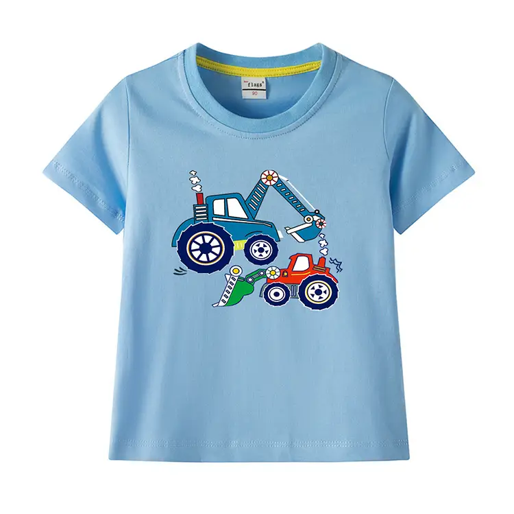 Blue Digger Cartoon Kids T-Shirt Cotton Round Neck Short Sleeve — feature 14