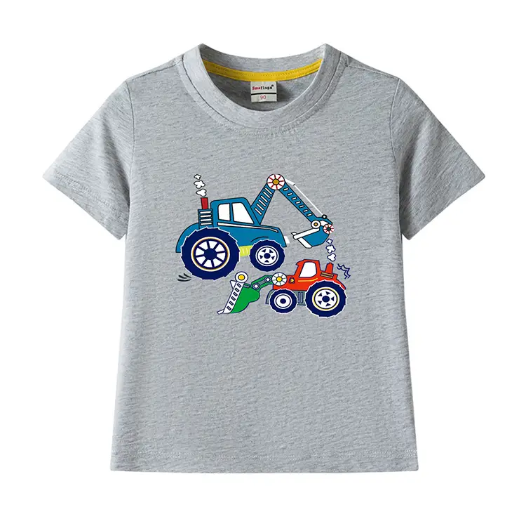 Blue Digger Cartoon Kids T-Shirt Cotton Round Neck Short Sleeve — feature 15
