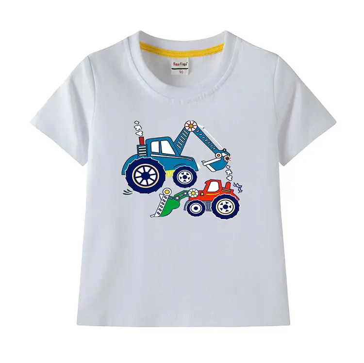 Blue Digger Cartoon Kids T-Shirt Cotton Round Neck Short Sleeve — feature 2
