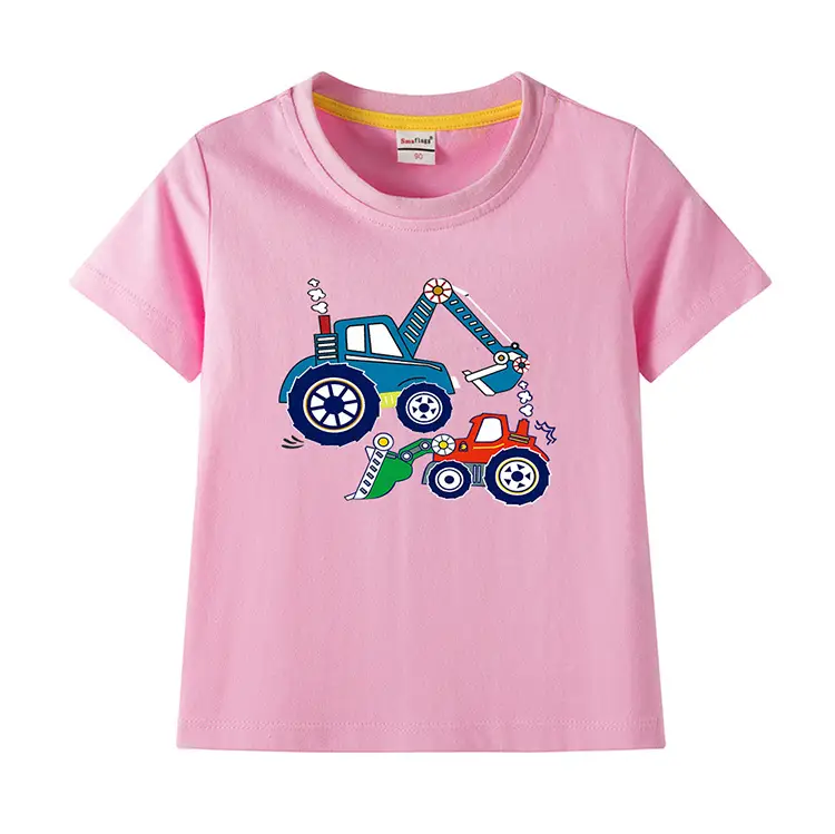 Blue Digger Cartoon Kids T-Shirt Cotton Round Neck Short Sleeve — feature 3