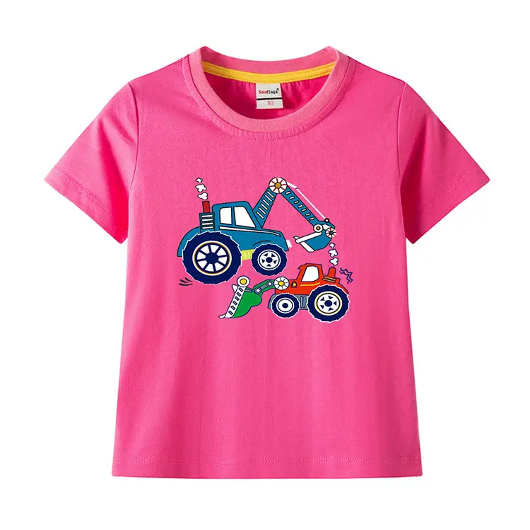 Blue Digger Cartoon Kids T-Shirt Cotton Round Neck Short Sleeve — feature 4