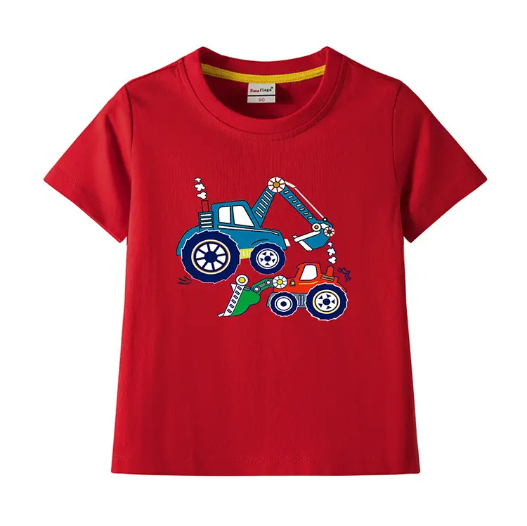Blue Digger Cartoon Kids T-Shirt Cotton Round Neck Short Sleeve — feature 5
