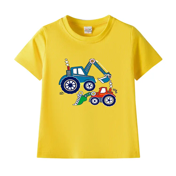 Blue Digger Cartoon Kids T-Shirt Cotton Round Neck Short Sleeve — feature 7