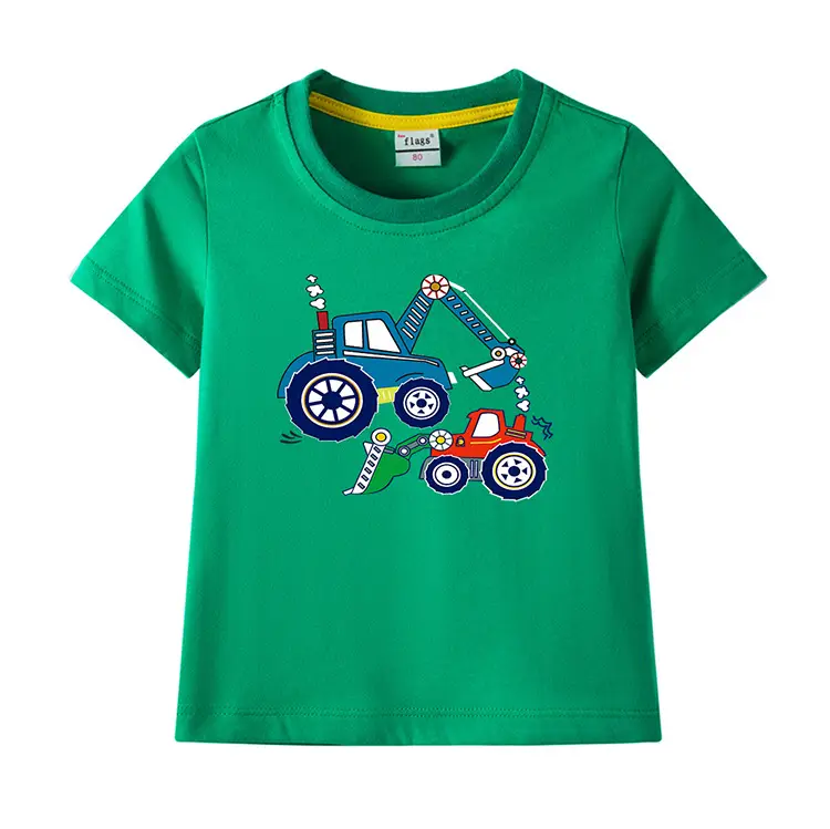Blue Digger Cartoon Kids T-Shirt Cotton Round Neck Short Sleeve — feature 9