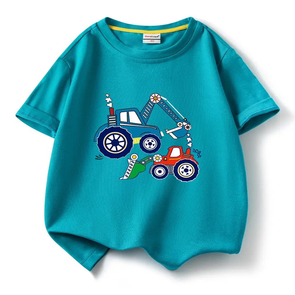 Blue Digger Cartoon Kids T-Shirt Cotton Round Neck Short Sleeve - Image 10