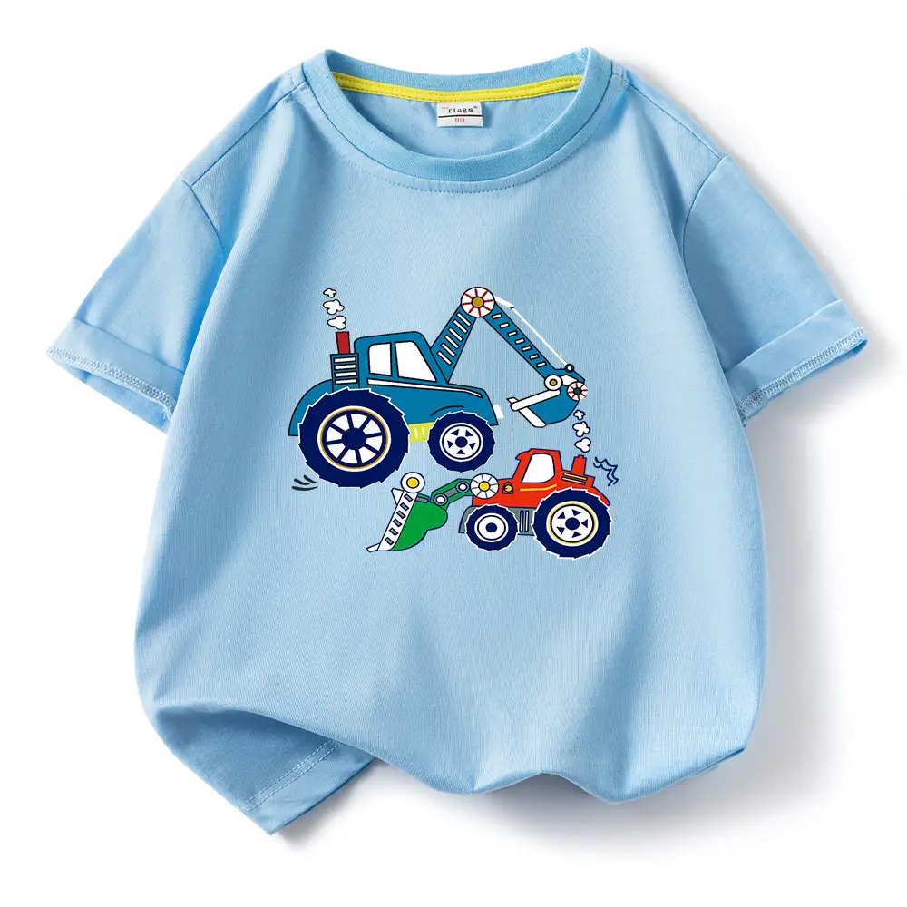 Blue Digger Cartoon Kids T-Shirt Cotton Round Neck Short Sleeve - Image 12