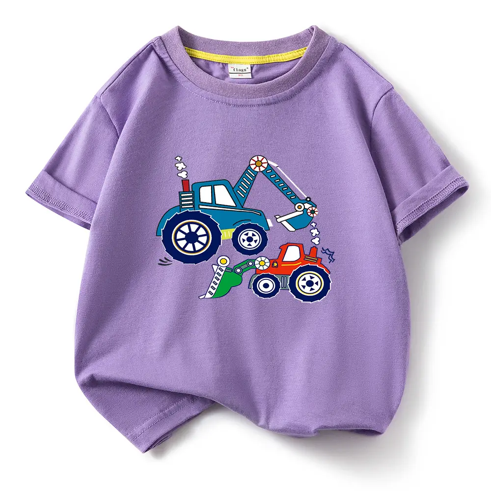 Blue Digger Cartoon Kids T-Shirt Cotton Round Neck Short Sleeve - Image 14
