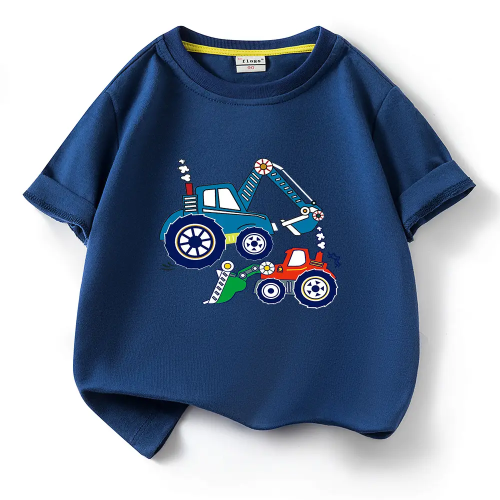 Blue Digger Cartoon Kids T-Shirt Cotton Round Neck Short Sleeve - Image 15
