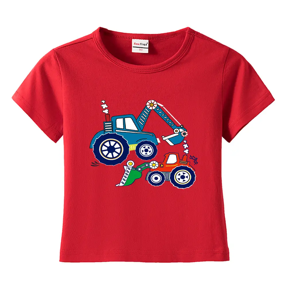 Blue Digger Cartoon Kids T-Shirt Cotton Round Neck Short Sleeve - Image 19