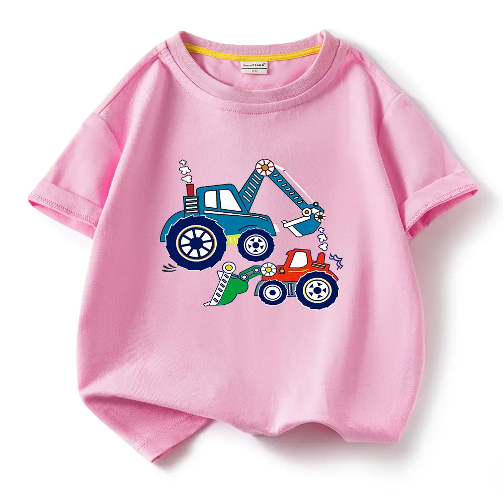 Blue Digger Cartoon Kids T-Shirt Cotton Round Neck Short Sleeve - Image 2