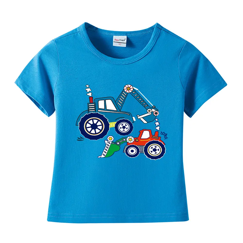 Blue Digger Cartoon Kids T-Shirt Cotton Round Neck Short Sleeve - Image 25