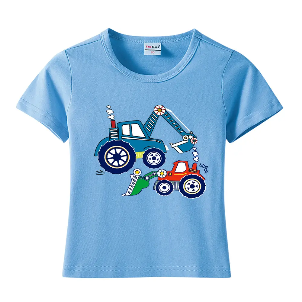 Blue Digger Cartoon Kids T-Shirt Cotton Round Neck Short Sleeve - Image 26