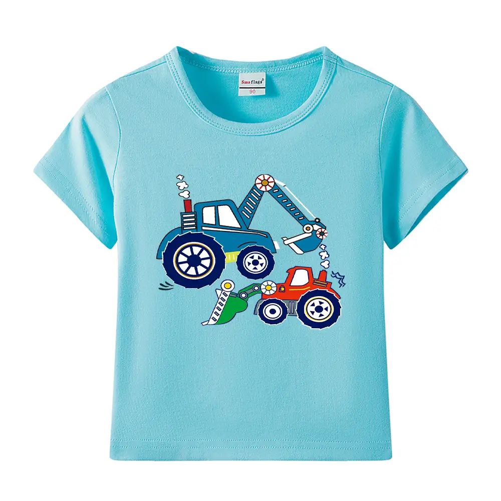 Blue Digger Cartoon Kids T-Shirt Cotton Round Neck Short Sleeve - Image 27